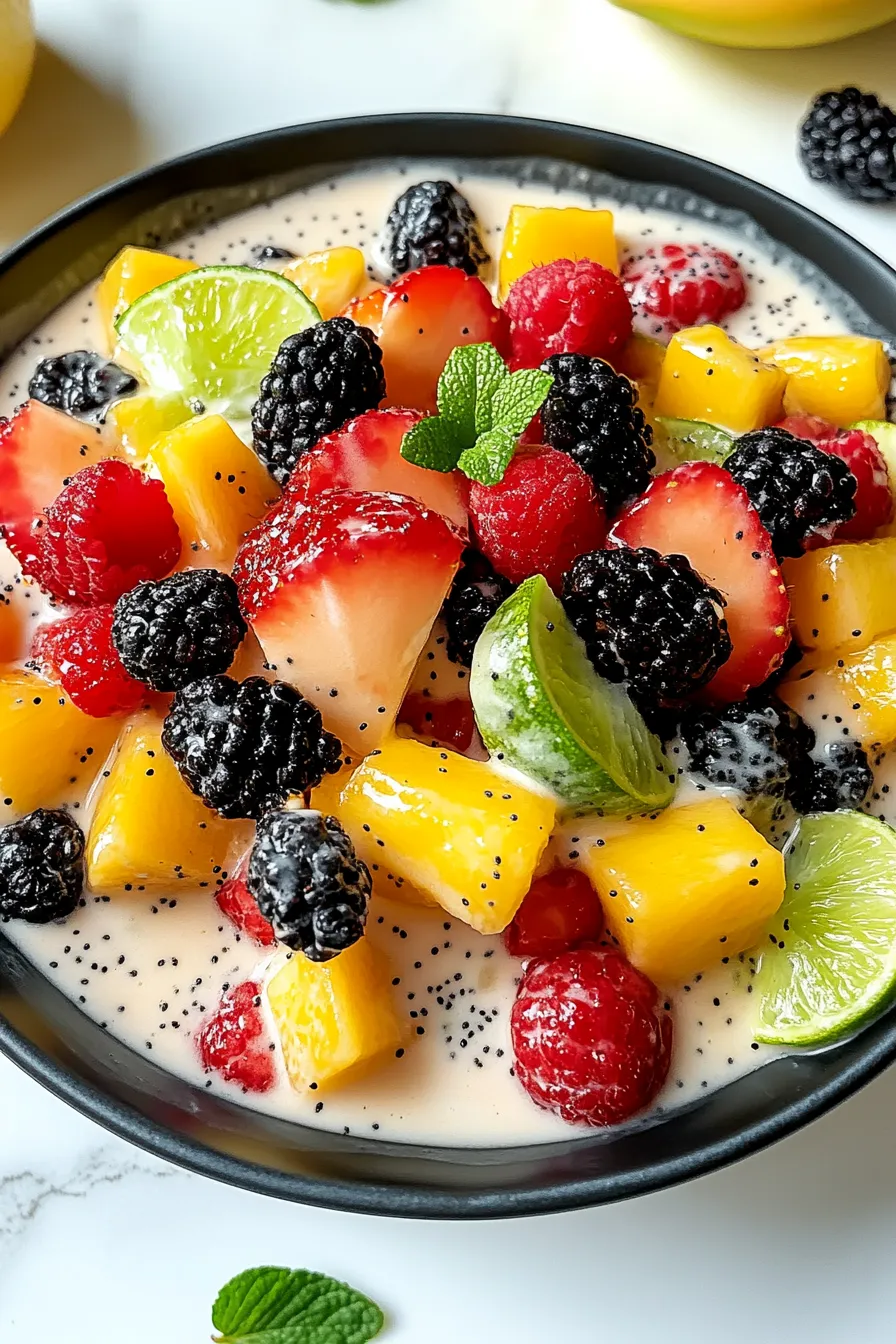 Fresh Fruit Salad with Honey-Lime Poppy Seed Dressing, perfect Easter Salad – OatsRecipes