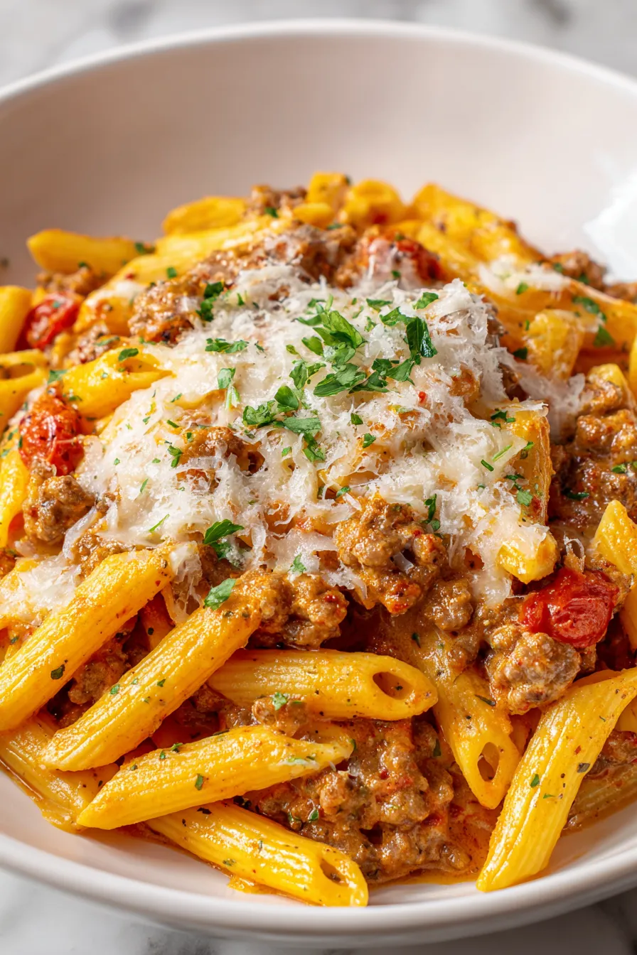 Cheesy Sausage Pasta – OatsRecipes