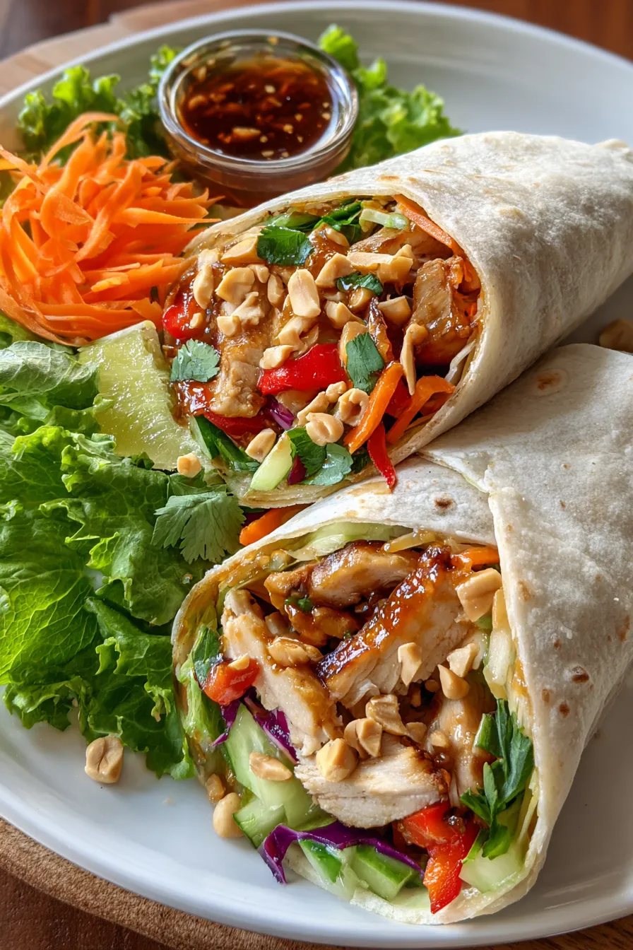 Thai Peanut Chicken Wraps – OatsRecipes