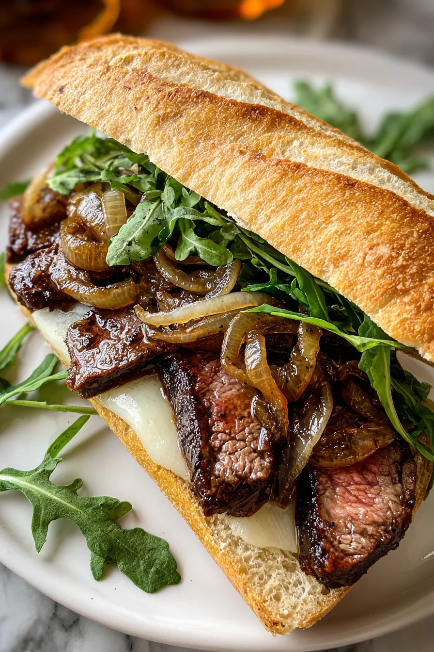 Grilled Ribeye Steak Sandwich with Caramelized Onions