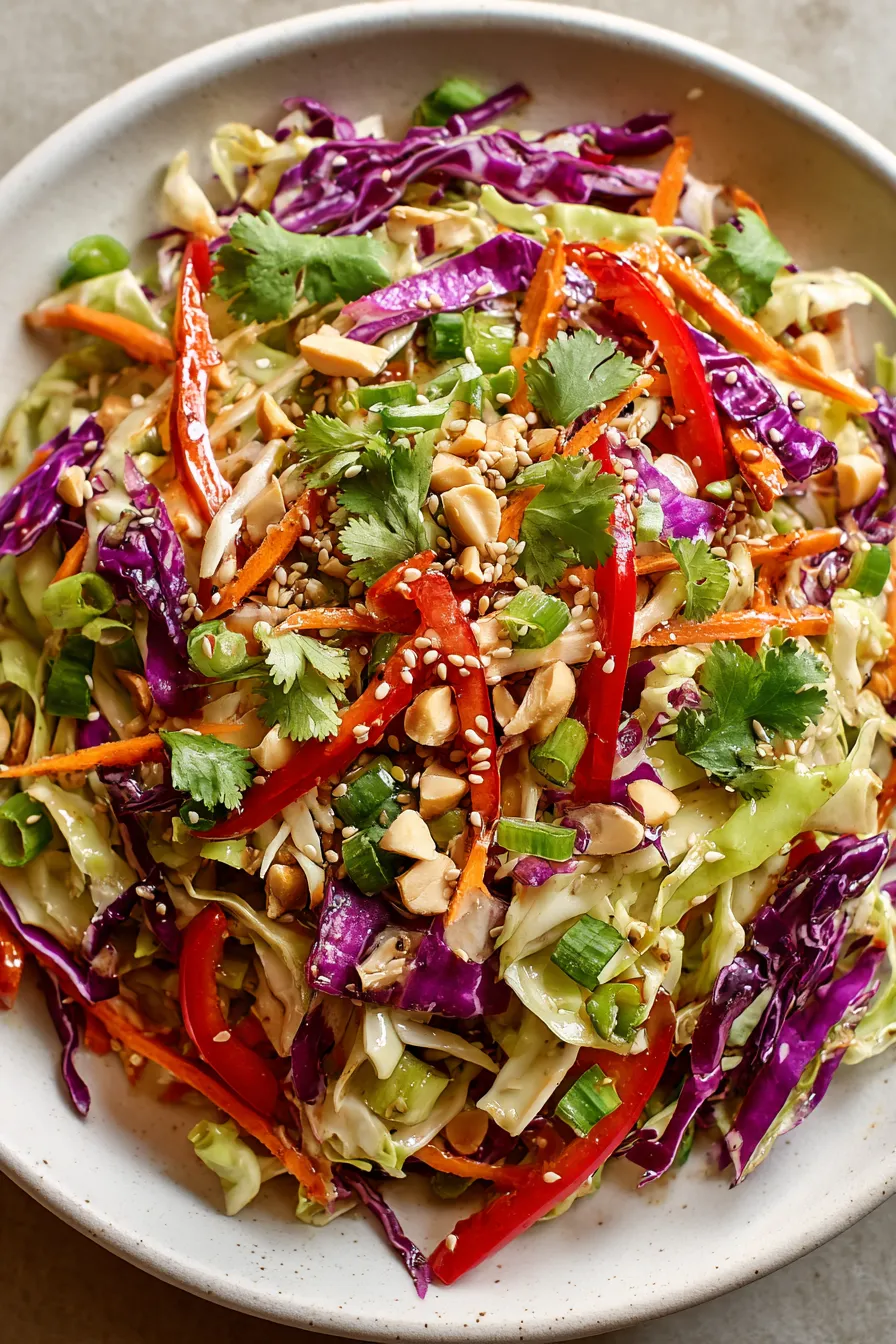 Crunchy Asian Cabbage Slaw with Addictive Sesame Dressing – OatsRecipes