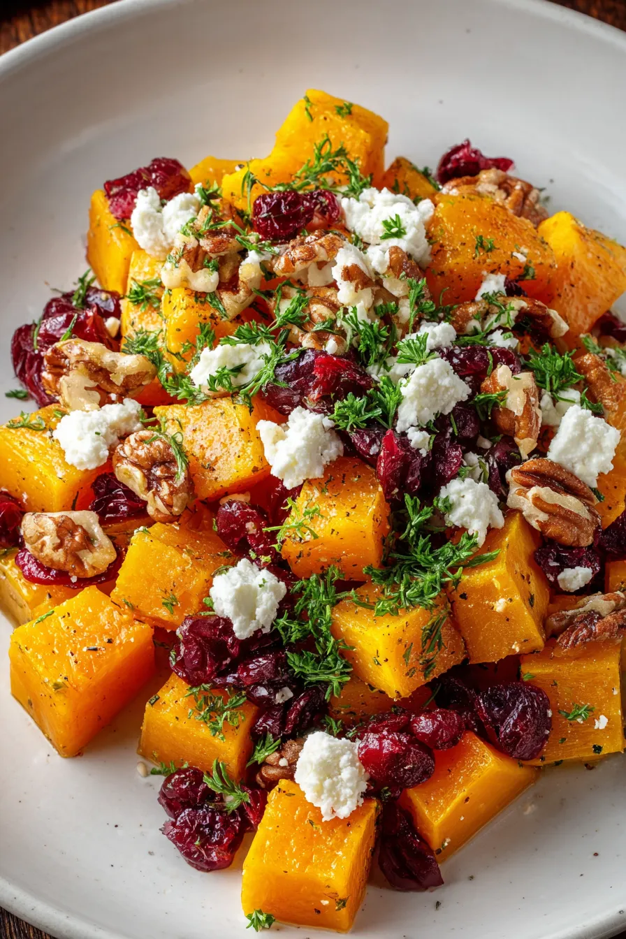 Roasted Butternut Squash with Cranberries and Feta – OatsRecipes